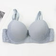 thumbnail image 6 of Amidoa Blue Women's Bras Push up Minimizer Lace Underwire Plunge High Support Everyday Wear Women Bra 95C, 6 of 8