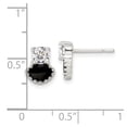 thumbnail image 4 of Auriga Fine Jewelry 925 Sterling Silver Black Enamel and CZ Post Stud Earrings for Women, 4 of 5