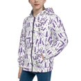 thumbnail image 2 of Pofeuu Lavender Flowers Print Teenage Zipper Hoodie Sweatshirts Hooded Casual Jackets With Pocket For Boys Girls-Medium, 2 of 6