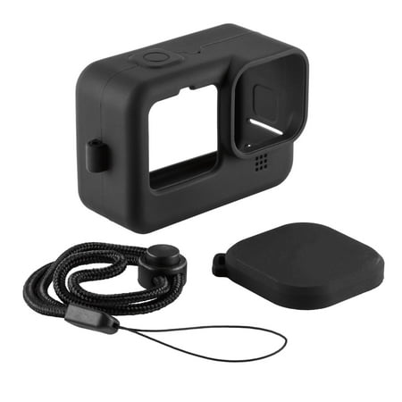Protective Silicone Sleeve Rubber Case + Lanyard + Lens Cap for GoPro Hero9 Hero10 Hero11