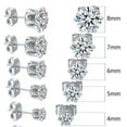 thumbnail image 6 of 1 Pair 5mm Zircon 925 Sterling Silver Moissanite Hexagonal Prong Stud Earrings for Women, 6 of 6