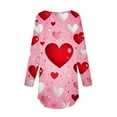 thumbnail image 4 of TrendVibe365 Pink Womens Plus Size Tops Long Sleeve Valentines Day Clothes Plus Size Tunic Round Neck Polyester Casual Love Heart Printed for Leggings for Valentines Gifts S, 4 of 5