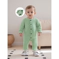 thumbnail image 6 of RUINIXCW Toddler Baby Boy Girl Dinosaur Costume Infant Boys Halloween Outfit Romper Spring Fall Winter Clothes Long Sleeve Button Up Jumpsuit Hat, 6 of 10