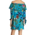 thumbnail image 2 of PARKER $385 Womens New 1411 Blue Floral Off Shoulder Long Sleeve A-Line Dress S, 2 of 4