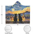thumbnail image 3 of Black Cat Wearable Blanket Hoodies for Women Men Adults Cat Lovers Soft Cozy Starry Sky Cats Hooded Blankets for Bedding Travel Decor Birthday Gifts 50X60 Inch, 3 of 5