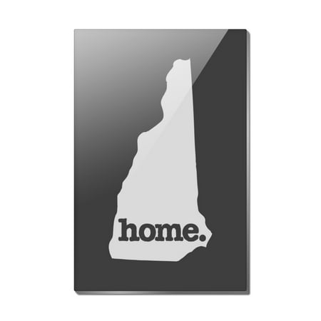 

New Hampshire NH Home State Solid Dark Gray Grey Officially Licensed Rectangle Acrylic Fridge Refrigerator Magnet
