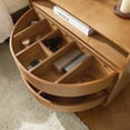 thumbnail image 3 of Modern 2 Drawers End Table Set of 2 with Charging Station Rotating Table Walnut, 3 of 8