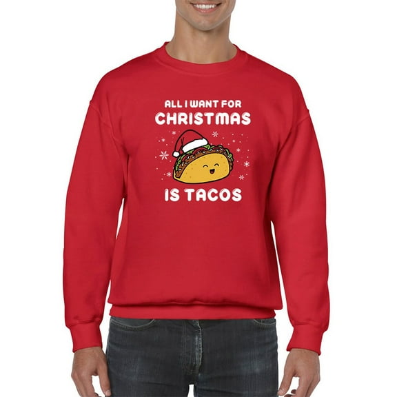 Tacos For Christmas Sweatshirt Men -Smartprints Designs, Male x-Large