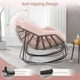thumbnail image 5 of Outdoor Rocking Chair, Patio Oversized Wicker Egg Rocking Chair, Indoor & Outdoor Comfy Rocker Chair with Thick Cushion, Modern Lounge Chair for Balcony, Front Porch, Garden, Backyard, Deck, 5 of 10
