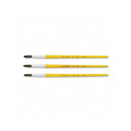 Crayola Watercolor Brush Set, Size 7, Camel Hair Blend, Round, 3-Pack