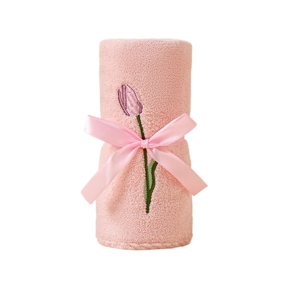 JHyouerji Hand Towels Soft Cute Flower Washable Decorative Cotton Towels Spring Pink Bath Towels for Bathroom Kitchen