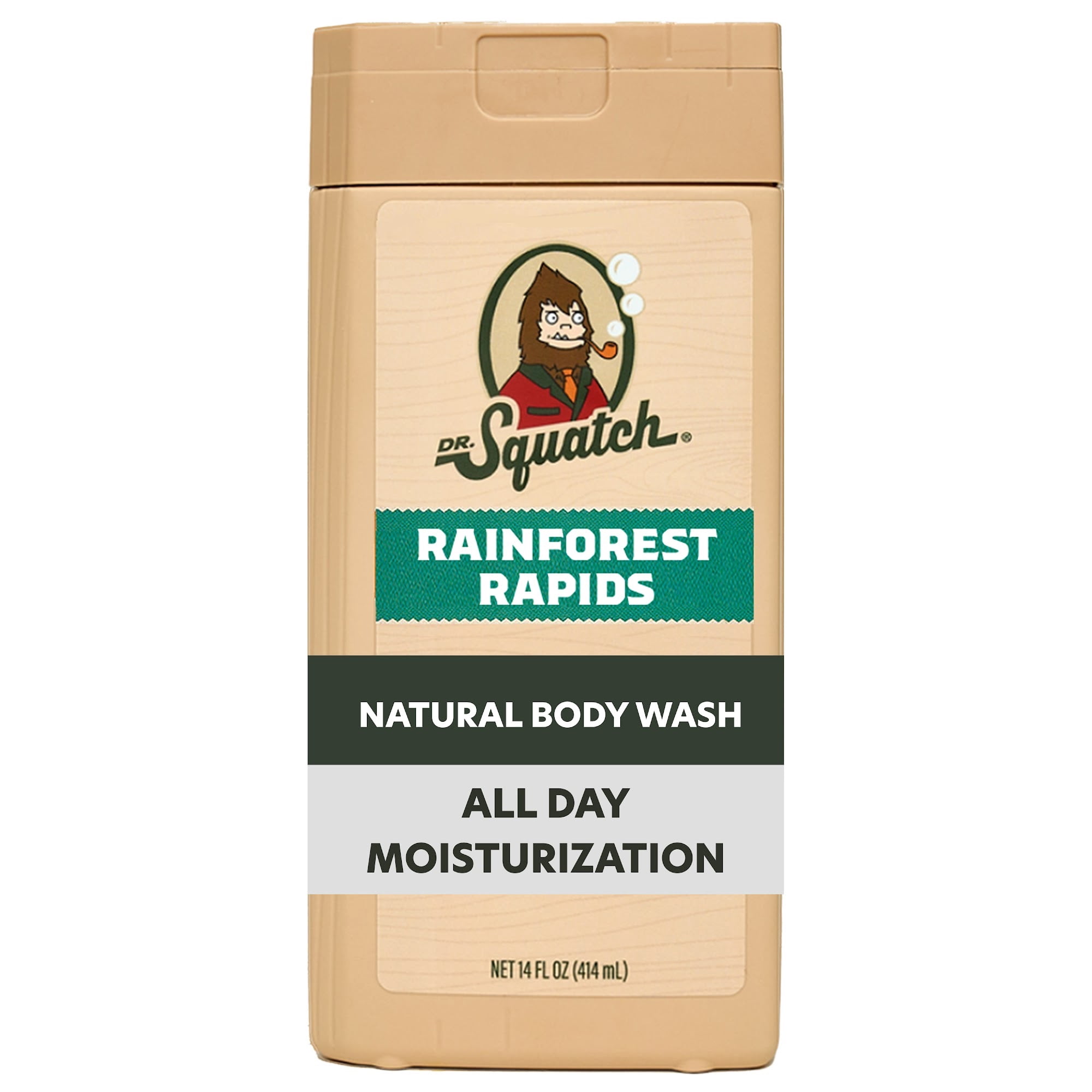 Dr. Squatch Mens Natural Body Wash Sulfate Free Moisturizing Body Wash for men Rainforest Rapids 14 fl Oz