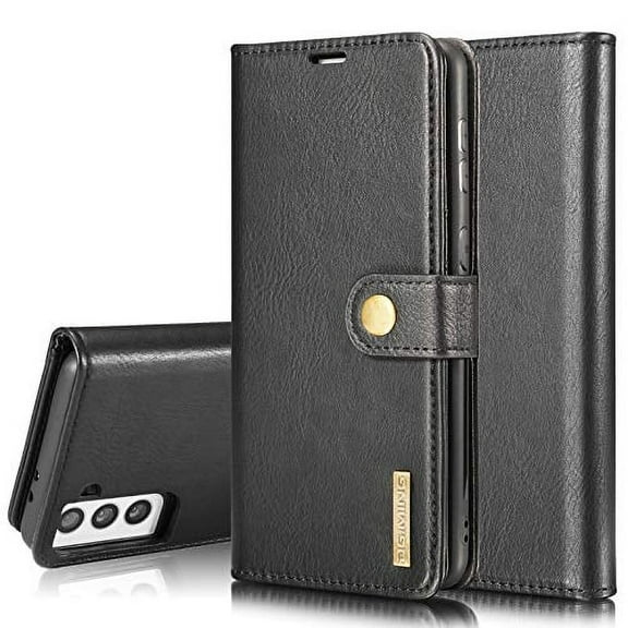 GoldCherry for Samsung Galaxy S21 Phone Case,Wallet Casewith Card Holder,Magnetic PU Leather Shockproof Flip Cover Credit Card Holder Protective Case for Samsung Galaxy S21 6.2 Inch (Black)
