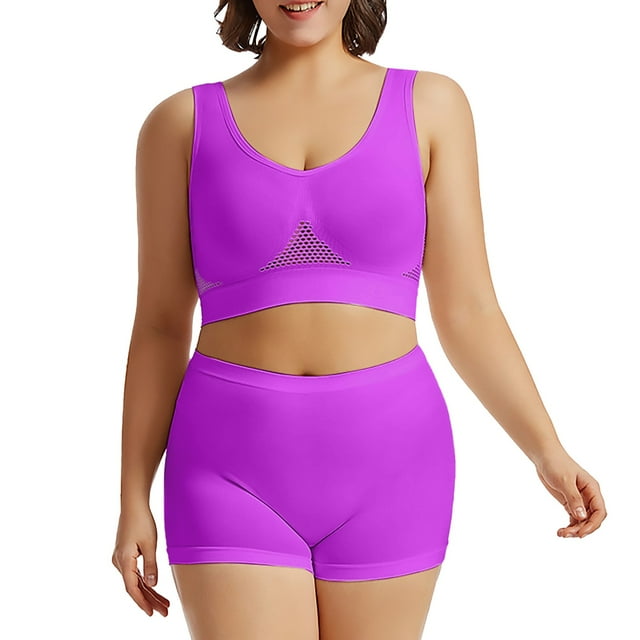 Sports Bra Women's Fitness Running Yoga Vest Without Rims Large Size Breathable Sports Bra Set