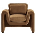 thumbnail image 5 of Armchair Accent Chair, Brown, Velvet, Living Kitchen Cafe Bistro Hospitality Restaurant, Modern Contemporary Boutique HB34900, 5 of 9