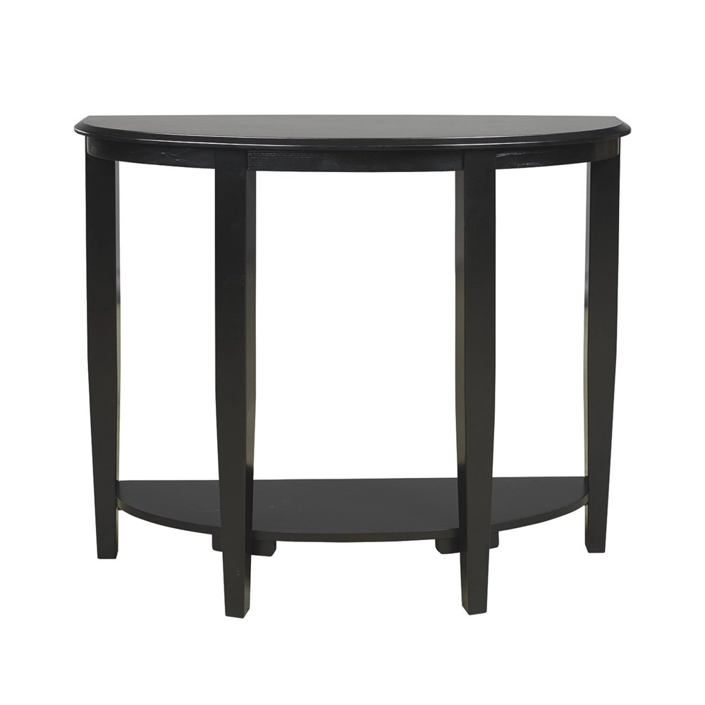 Half Moon Shaped Wooden Console Sofa Table, Black