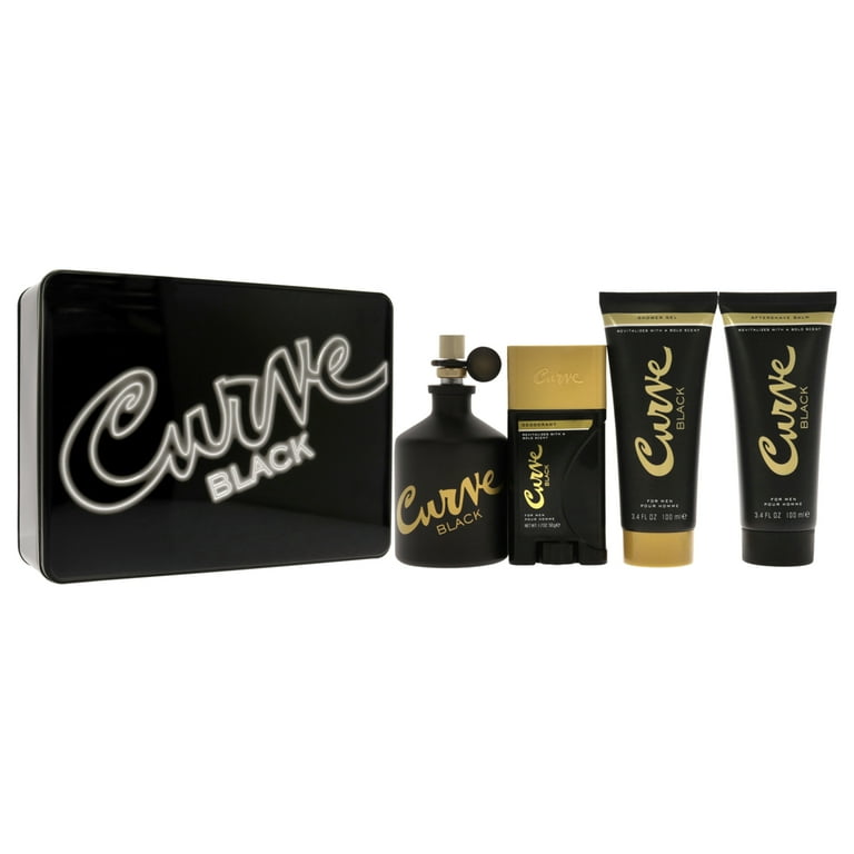 Liz Claiborne Curve Black 4 Pc Gift Set - 4.2oz EDC Spray, 3.4oz