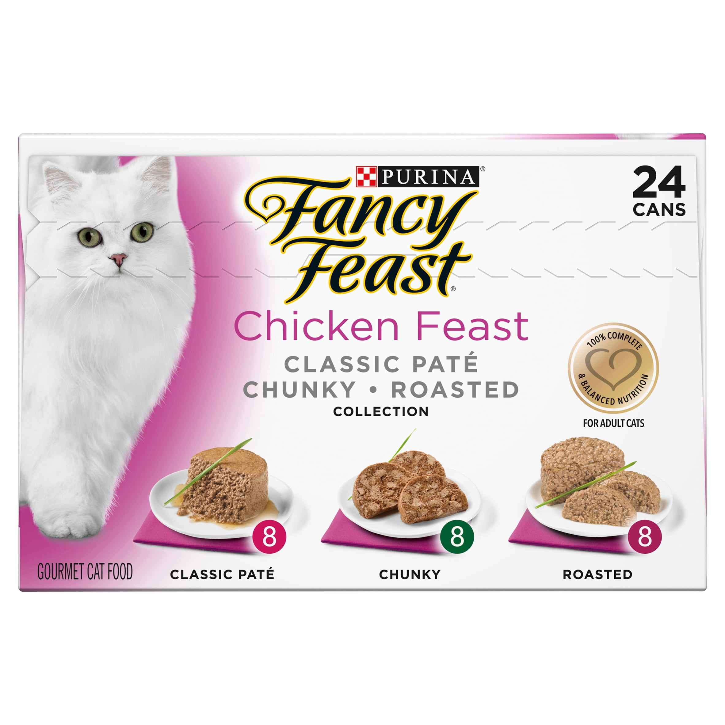 (24 Pack) Fancy Feast Wet Cat Food Variety Pack, Chicken Feast Collection, 3 oz. Cans