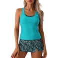 thumbnail image 4 of Gamivast Swimsuits for Women Tankini Swimsuits 3 Piece Floral Print Tank Top Swim Shorts Sports Bra Athletic Swimwear Beach Pool Vacation, 4 of 6