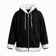 thumbnail image 5 of Fewfanhot Women Clothing Sherpa-Lined Fleece Full-Zip Hooded Jacket with Drawstring, 5 of 9