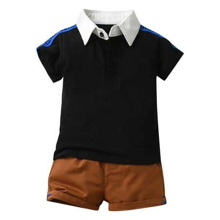 

Toddler Summer Boys Short Sleeve Shirt Tops Shorts Child Kids Gentleman Outfits 5t Boys Track Suit