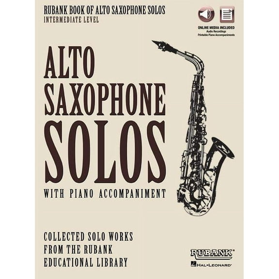 Hal Leonard Rubank Book of Alto Saxophone Solos – Intermediate Level  -Book with Online Audio