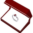 thumbnail image 4 of Dazzlingrock Collection 10K 6X4 MM Garnet & White Diamond Bridal Swirl Engagement Promise Ring, White Gold, Size 6.5, 4 of 4