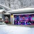 thumbnail image 5 of 16x7ft Christmas Garage Door Cover Banner - Christmas Neon Garage Banner, Glows in Dark 2D Flat Holiday Garage Door Covers with Cartoon Santa and Elf, Xmas Outdoor Indoor Party Decoration, 5 of 7