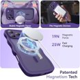 thumbnail image 2 of 3 in 1 Magnetic Wavy Case for iPhone 17 Pro Max 6.9", Matte Protective Case with Screen Protector and Wrist Strap,Deep Purple, 2 of 7