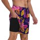 thumbnail image 2 of Balery Purple Flower Bañador para hombre, shorts de playa de secado rápido con entrepierna y forro de compresión-XX-Large, 2 of 6