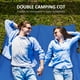 Outsunny 76 "Deux Personnes Pliant Lit de Camping Extérieur Portable Double Large Lit de Couchage Militaire W / Sac de Transport Bleu – image 4 sur 8