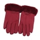 thumbnail image 3 of Guantes de invierno para mujer, resistentes al viento, con forro suave, cálidos, para SMS y pantalla táctil. Color rojo oscuro, 3 of 9