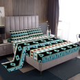 thumbnail image 1 of Erosebridal Blue Aztec Patchwork Sheet Set Queen, Rustic Cow Skull Tribal Dreamcatcher Bedding Sets Queen Size 4 Pieces, 1 of 7