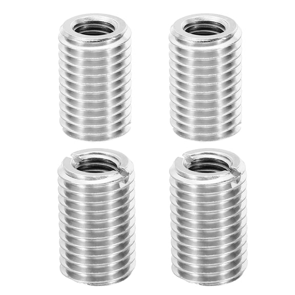 Uxcell 4Pcs M16xM10x25mm Male to Female Stainless Steel Thread Repair Insert, Silver Tone