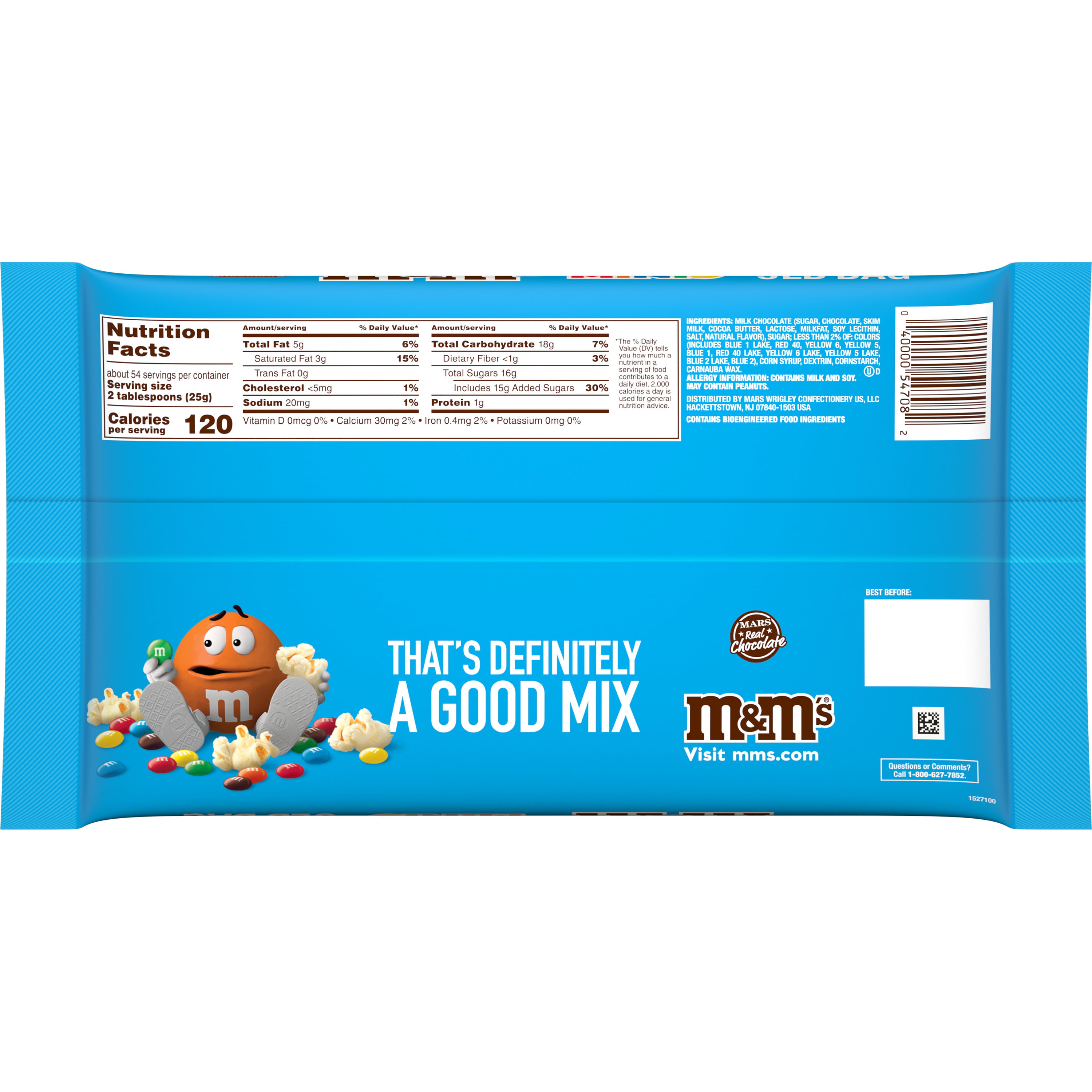 M&M's Peanut Chocolate Candies 3 lb. Bulk Bag