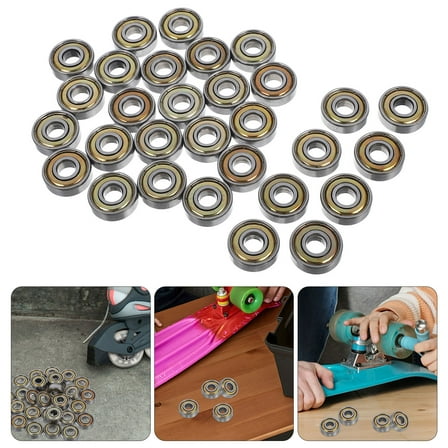 TAILTOSS 30pcs Mini Pulley Wheel For Inline Skates Silver Carbon Steel Enhanced Speed