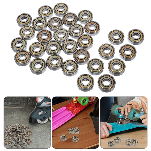 LIFKOME Ensemble de 30 Roulements de Planche à Roulettes Acier au Carbone Argent Réduction de Friction Patins en Ligne