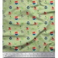 thumbnail image 1 of Soimoi Beige Georgette Viscose Fabric Octopus & Sailboat Geometric Print Fabric by Yard 42 Inch Wide, 1 of 3