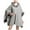 Gray, variant on Womens Winter Warm Cape Faux Trim Layers Hooded Cardigan Cloak Poncho Batwing Sleeve Sweater Shawl Wrap Outwear Beige