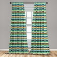 thumbnail image 5 of Ambesonne Geometric Curtains, Trippy Forms Motif, Pair of 28"x84", Multicolor, 5 of 5