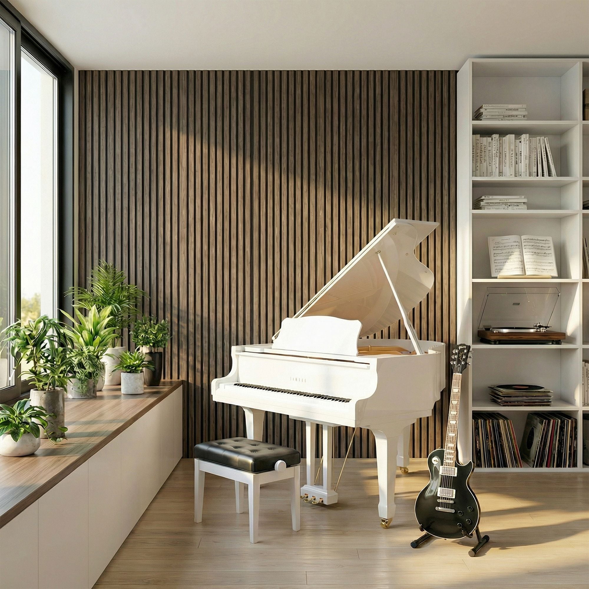 47" x 24" Wood Panels for Wall, 4 Pack Acoustic Panels, Sound Absorbing Slat Wall for Wall Decor, Home, Walnut