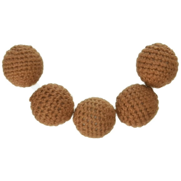 Expo International 18mm x18mm Crochet Pack of 5 | Brown Jewelery Beads