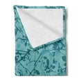 thumbnail image 2 of Teal Soft Flannel Fleece Blanket, Ink Drawing Inspired Intertwined Tree Branches Buds and Leaves in Abstract Design, Cozy Plush for Indoor and Outdoor Use, 50" x 60", Teal Turquoise, by Ambesonne, 2 of 5