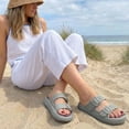 thumbnail image 3 of Ecetana Slides Sandals for Women Cloud Slides Pillow House Sandals Non-slip Shower Shoes, 3 of 8