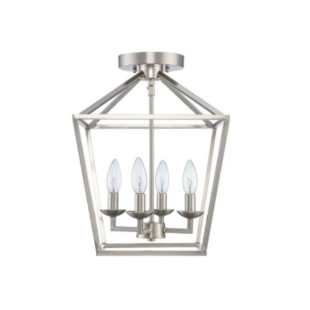 Home Decorator Weyburn 16.5" Brushed Nickel Lantern Farmhouse Ceiling