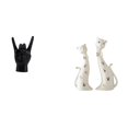 thumbnail image 1 of Escultura de gesto de mano de roca, estatua de gato, animal, manualidades creativas para dedos para apartamento, dormitorio, restaurante, comedor, rep, 1 of 8