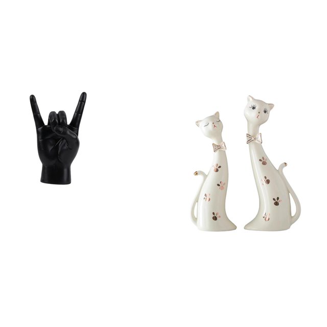 Escultura de gesto de mano de roca, estatua de gato, animal, manualidades creativas para dedos para apartamento, dormitorio, restaurante, comedor, rep