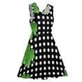 thumbnail image 4 of 2024 Clothing Print Dress Skate Oversize Casual Waist High Dresses Modern Shamrocks Irish Day Patricks St Dress Dot Polka White Black, 4 of 7