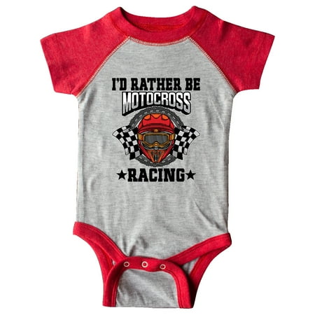 

Inktastic Id Rather Be Motocross Racing Gift Baby Boy Bodysuit