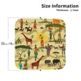 thumbnail image 2 of Zufioo Ethnic African Print Leather Coaster Set, Decorative PVC Coasters 4-pack - Scald and Stain-resistant, Suitable for Home, Cafes, Restaurants-Square, 2 of 6